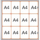 Bacheca per interni retro in lamiera magnetica per 12 fogli A4