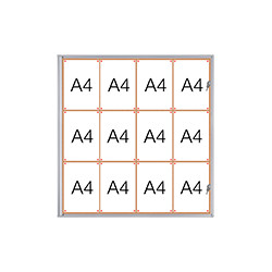 Bacheca per interni retro in lamiera magnetica per 12 fogli A4