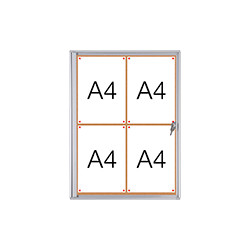 Bacheca per interni retro in sughero per 4 fogli A4