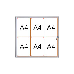 Bacheca per interni retro in sughero per 6 fogli A4
