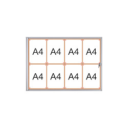 Bacheca per interni retro in sughero per 8 fogli A4