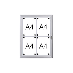 Bacheca per esterni retro lamiera apertura a libro per 4 fogli A4