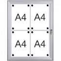 Bacheca per esterni retro lamiera apertura a libro per 4 fogli A4