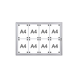 Bacheca per esterni retro lamiera apertura a libro per 8 fogli A4