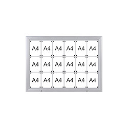 Bacheca per esterni retro lamiera apertura a compasso per 18 fogli A4