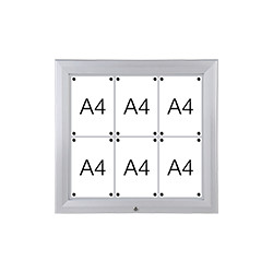 Bacheca per esterni retro lamiera apertura a compasso per 6 fogli A4