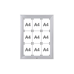 Bacheca per esterni retro lamiera apertura a compasso per 9 fogli A4