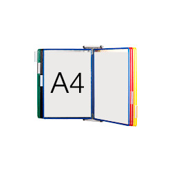 Leggio da muro con 10 buste formato A4 colori ASSORTITI