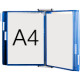 Leggio da muro con 10 buste formato A4 colore BLU