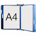 Leggio da muro con 10 buste formato A4 colore BLU