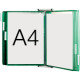 Leggio da muro con 10 buste formato A4 colore VERDE