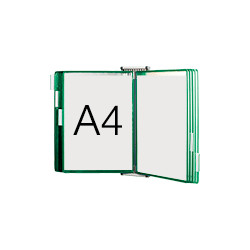 Leggio da muro con 10 buste formato A4 colore VERDE