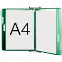 Leggio da muro con 10 buste formato A4 colore VERDE