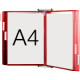 Leggio da muro con 10 buste formato A4 colore ROSSO