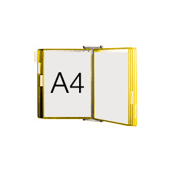 Leggio da muro con 10 buste formato A4 colore GIALLO