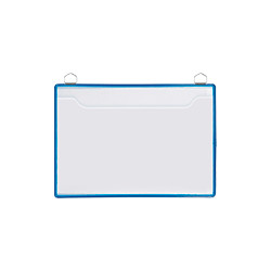 Confezione 5 coppie tasche porta depliant colore BLU A4 ORIZZONTALE