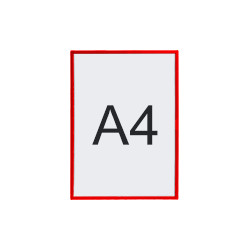 Cornice murale magnetica formato A4 perimetro rigido in PVC col. ROSSO