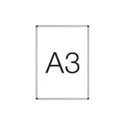 Cornice a scatto con protezione antiriflesso trasparente x foglio A3