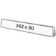 Targa segnanome da tavolo dim. 302x50x36 h c. sistema manomissione