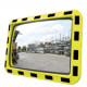 Specchio industriale rettangolare cornice giallo/nera cm 80x60