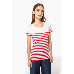 T-shirt donna in stile marinaro Bio girocollo K3034 Kariban