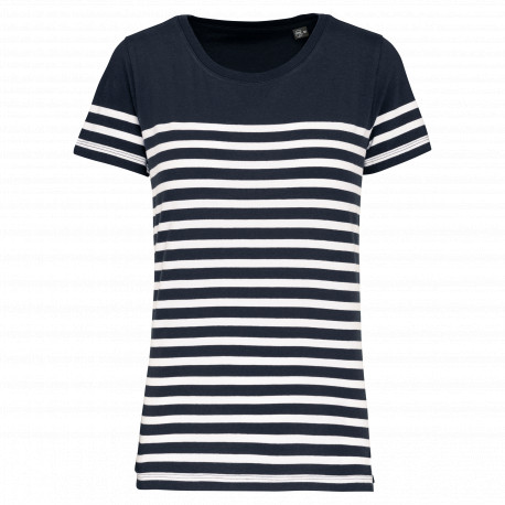 T-shirt donna in stile marinaro Bio girocollo K3034 Kariban