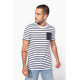 T-shirt manica corta a righe stile marinaio con tasca K378 Kariban