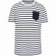 T-shirt manica corta a righe stile marinaio con tasca K378 Kariban