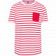 T-shirt manica corta a righe stile marinaio con tasca K378 Kariban