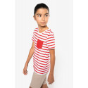 T-shirt bambino manica corta a righe stile marinaio con tasca K379 Kariban