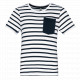 T-shirt bambino manica corta a righe stile marinaio con tasca K379 Kariban