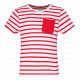 T-shirt bambino manica corta a righe stile marinaio con tasca K379 Kariban