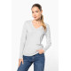 T-shirt donna manica lunga scollo a V K382 Kariban
