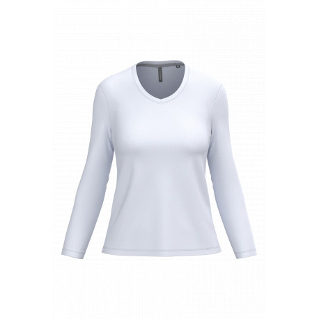 T-shirt donna manica lunga scollo a V K382 Kariban