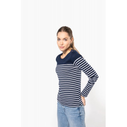 Maglia donna alla marinara Breton manica lunga K386 Kariban