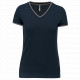 T-shirt piqué donna scollo a V K394 Kariban