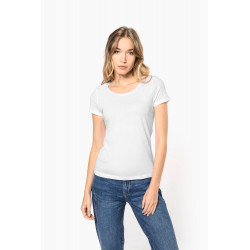 T-shirt bio donna maniche corte e collo con bordi a taglio vivo K399 Kariban