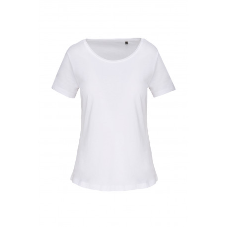 T-shirt bio donna maniche corte e collo con bordi a taglio vivo K399 Kariban