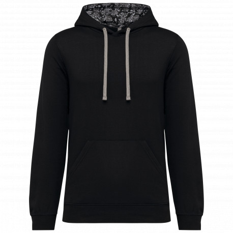 Felpa unisex con cappuccio a contrasto con motivi K4013 Kariban