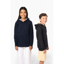 Felpa bambino unisex con cappuccio a contrasto con motivi K4014 Kariban