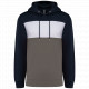 Felpa unisex tricolore con cappuccio K4016 Kariban