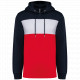 Felpa unisex tricolore con cappuccio K4016 Kariban
