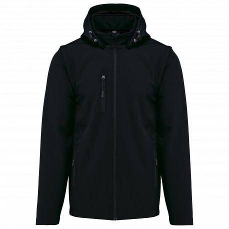 Giacca unisex Softshell a 3 strati con cappuccio e maniche staccabili K422 Kariban