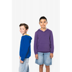 Felpa bambino con cappuccio a contrasto K453 Kariban