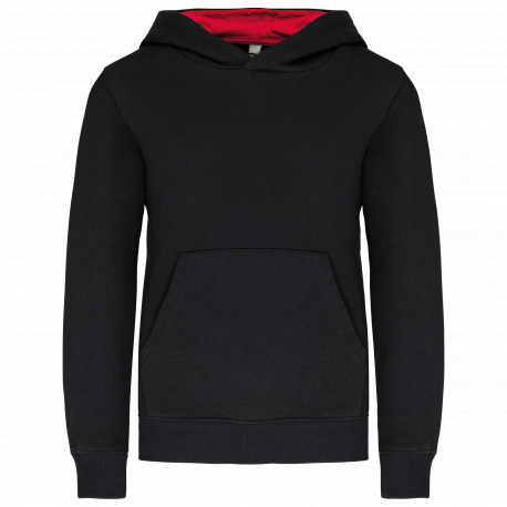 Felpa bambino con cappuccio a contrasto K453 Kariban