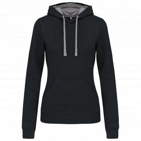 Felpa donna con cappuccio a contrasto K465 Kariban