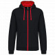 Felpa uomo con cappuccio a contrasto full zip K466 Kariban