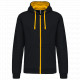 Felpa uomo con cappuccio a contrasto full zip K466 Kariban