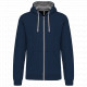 Felpa uomo con cappuccio a contrasto full zip K466 Kariban