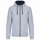 Felpa uomo con cappuccio a contrasto full zip K466 Kariban